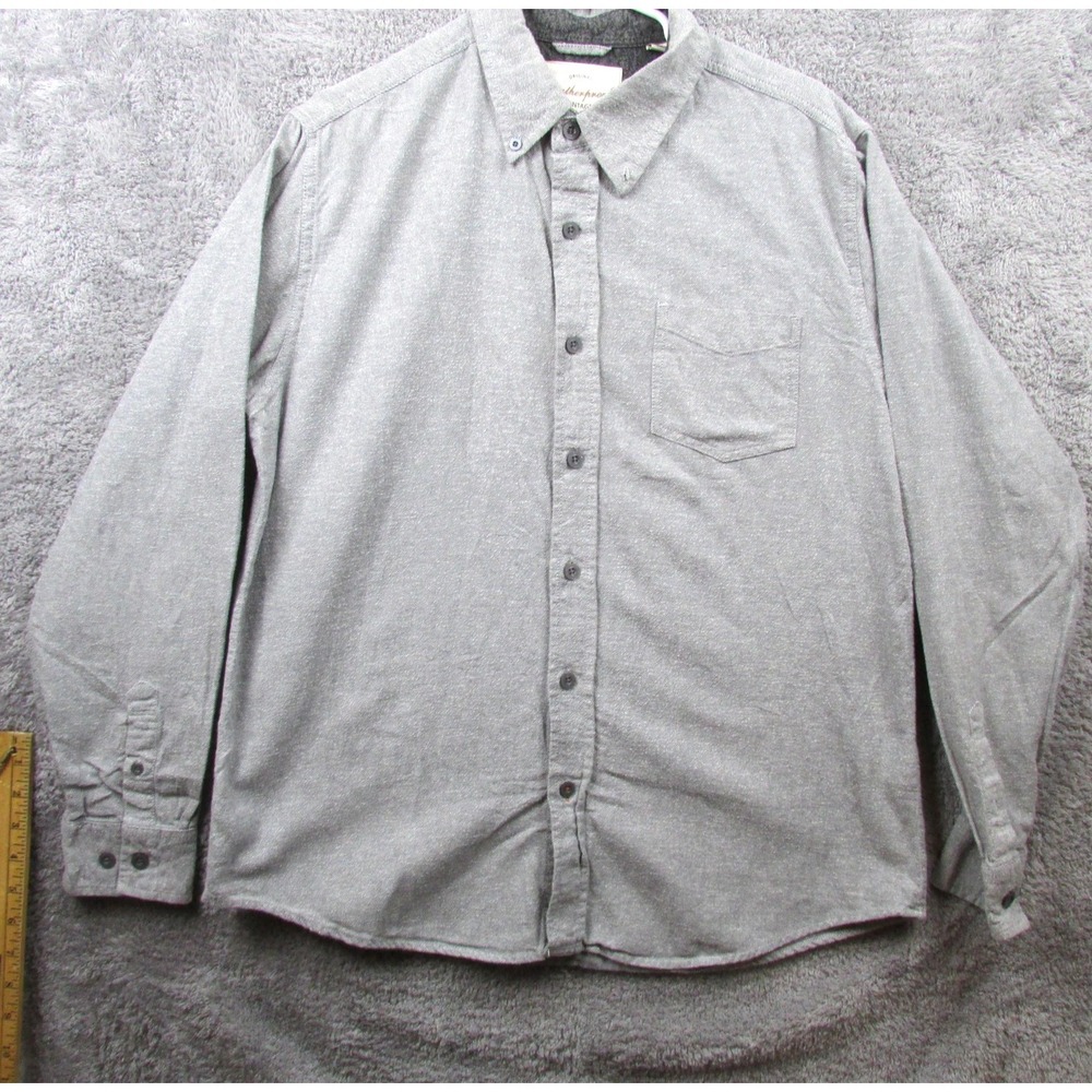 Weatherproof Vintage Shirt Mens Large Gray Button‎ Down Long Sleeve Casual